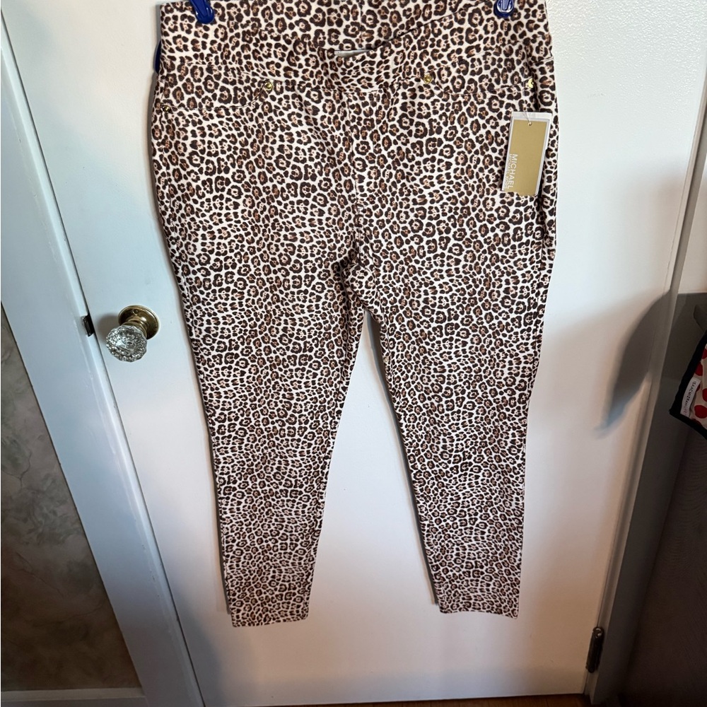 Michael Kors Brown Leopard Print Pants
